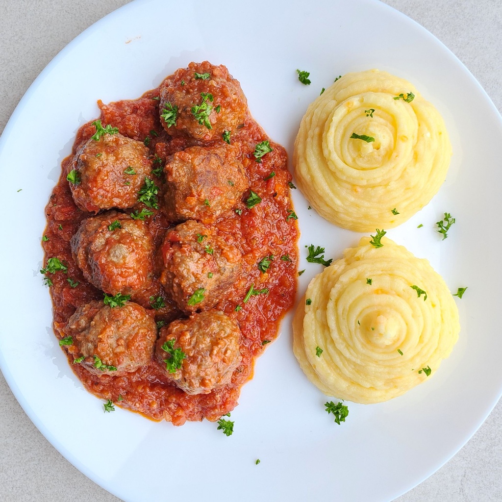 Hoofdgerecht: Albóndigas met puree